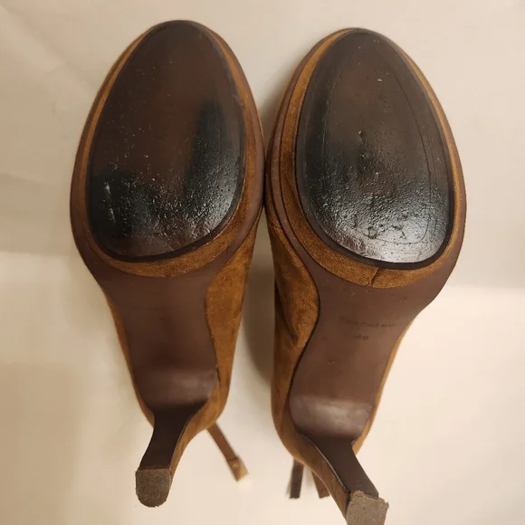 Trafaluc Suede Brown Ankle Boots - Picture 5 of 8